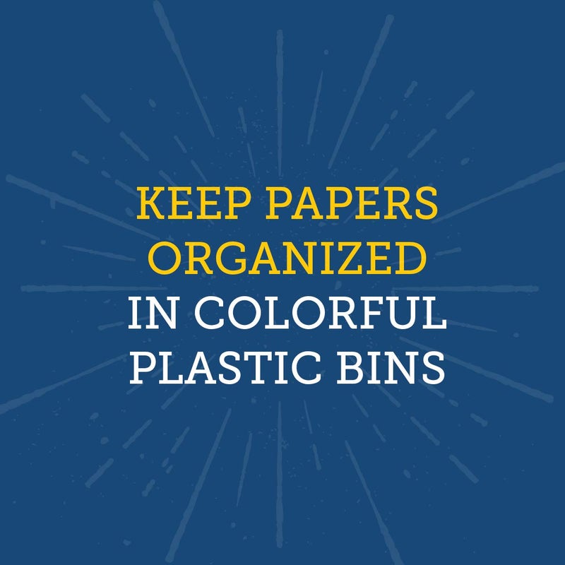 Really Good Stuff Desktop Paper Basket, 14" x 10" x 3.25", Single, Yellow, Classroom Library Organizer, Toy Storage, Multi-Purpose - Image 4